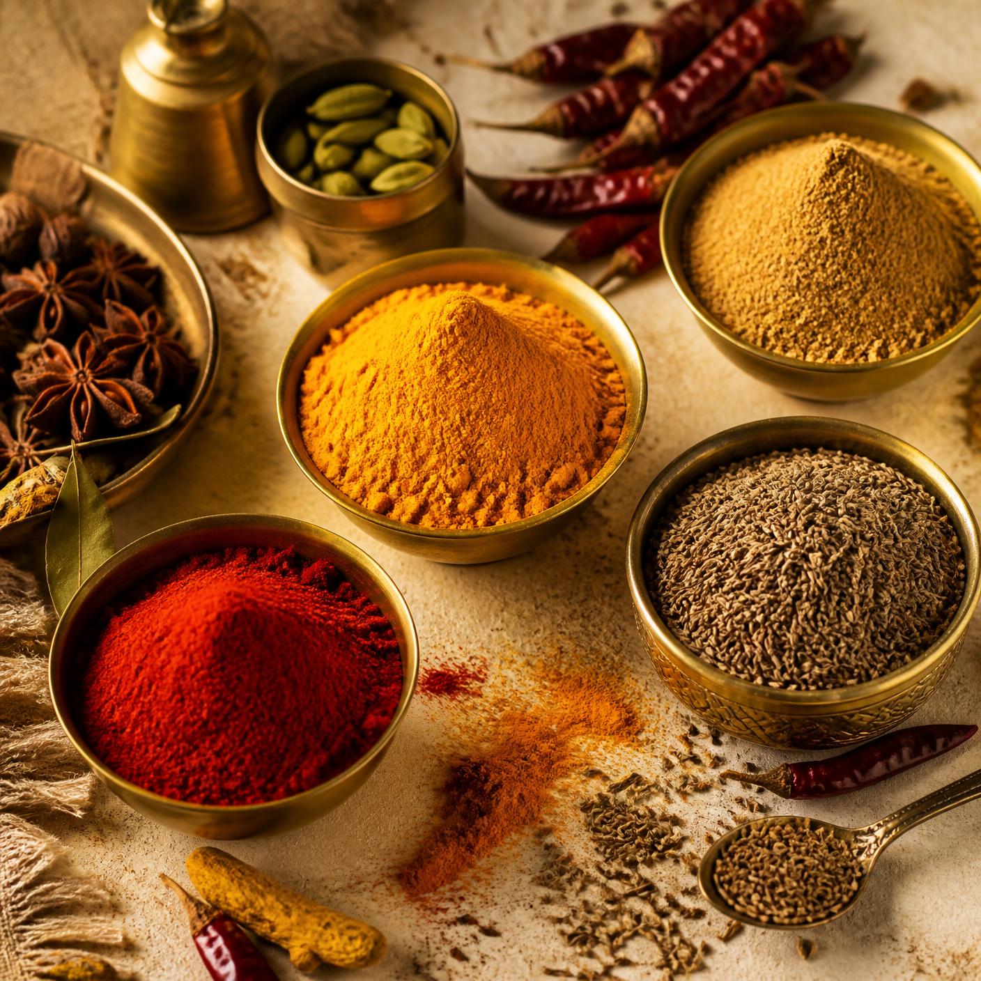 Authentic Indian Spices Background